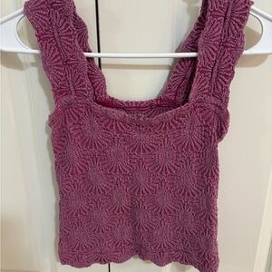 Free People Textured Mauve Tank Top
